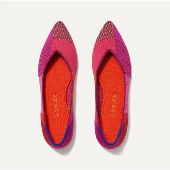 Rothy's Retired The Point Metallic Pomegranate Ballet Flat Size W10.5 NWOB - Picture 1 of 9